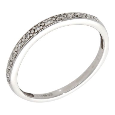 Pre-Owned 9ct White Gold 0.05ct Diamond Half Eternity Ring