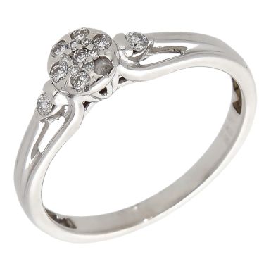 Pre-Owned 9ct White Gold 0.15ct Diamond Cluster Ring