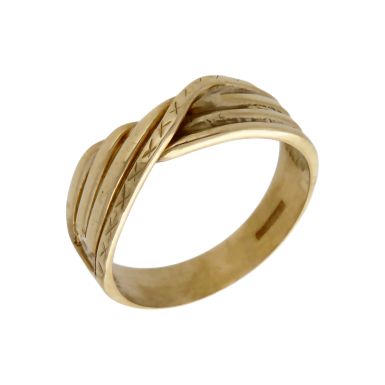 Pre-Owned 9ct Yellow Gold Multi Row Crossover Twist Band Ring