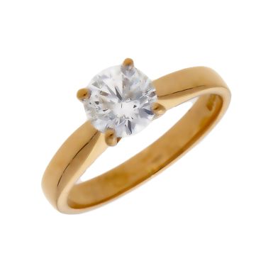 Pre-Owned 18ct Yellow Gold Cubic Zirconia Solitaire Ring