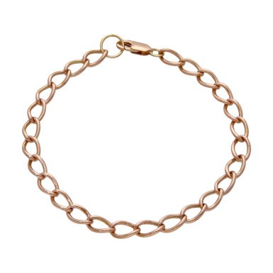 Pre-Owned 9ct Rose Gold 7.75" Curb Bracelet