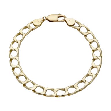 Pre-Owned 9ct Yellow Gold 8" Square Curb Bracelet