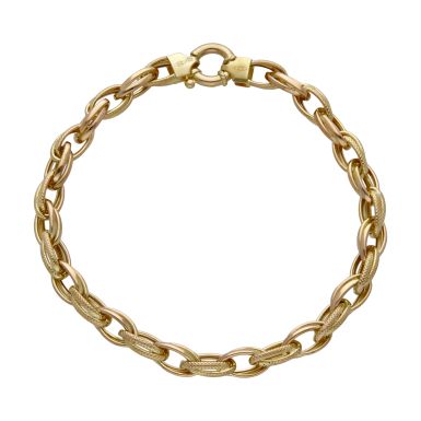 Pre-Owned 9ct Yellow Gold 9" Patterned P.O.W Twist Link Bracelet