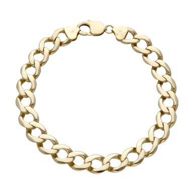 Pre-Owned 9ct Yellow Gold 10.5" Curb Bracelet