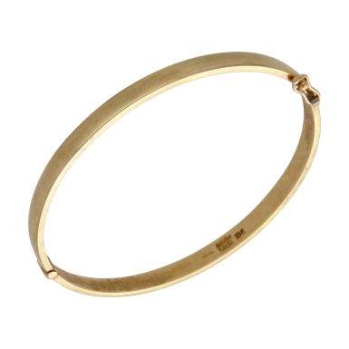 Pre-Owned 9ct Yellow Gold Solid Polished Hinged Bangle