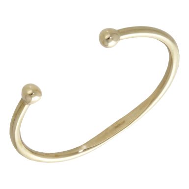 Pre-Owned 9ct Yellow Gold Solid Identity Bar Torque Bangle