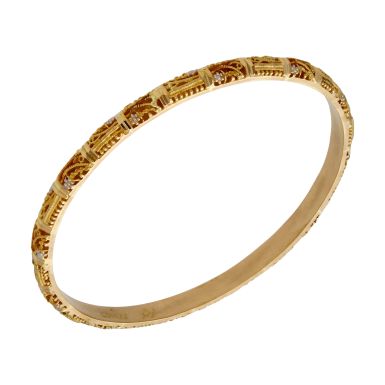 Pre-Owned High Carat Fancy Patterned Push-On Bangle