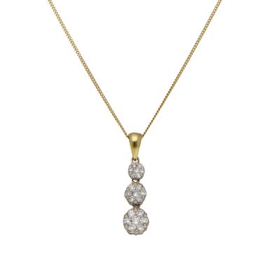 Pre-Owned 18ct Yellow Gold 0.50ct Diamond Cluster Necklace