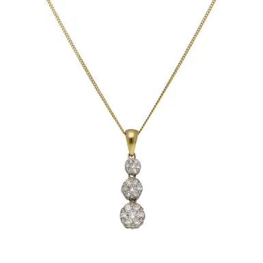 Pre-Owned 18ct Yellow Gold 0.50ct Diamond Cluster Necklace