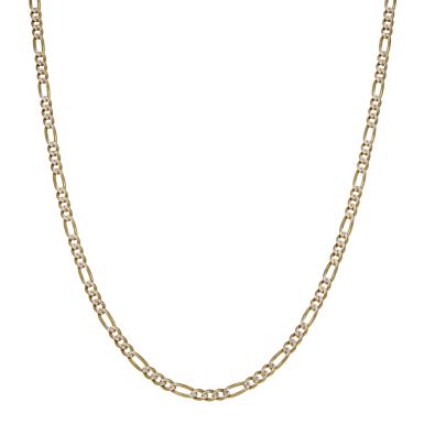 Pre-Owned 9ct Yellow & White Gold 20" Figaro Chain Necklace