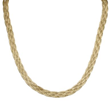 Pre-Owned 9ct Gold 18" Woven Herringbone Necklet