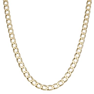 Pre-Owned 9ct Yellow Gold 21.5" Solid Curb Link Chain Necklace