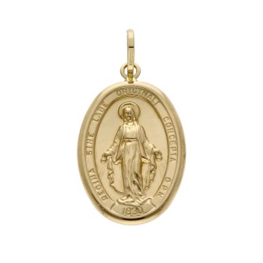 Pre-Owned 18ct Yellow Gold Hollow Miraculous Medal Pendant