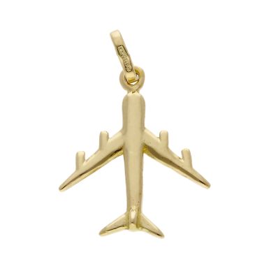 Pre-Owned 18ct Yellow Gold Aeroplane Charm Pendant