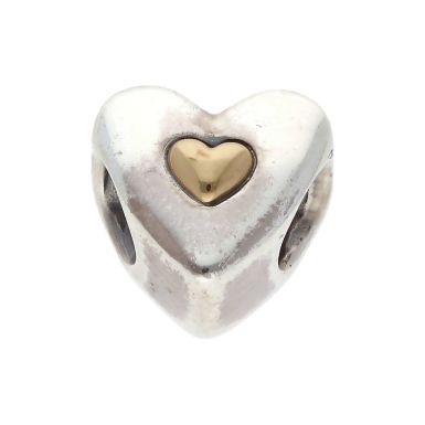 Pre-Owned Pandora Silver & Gold Happy Anniversary Heart Charm