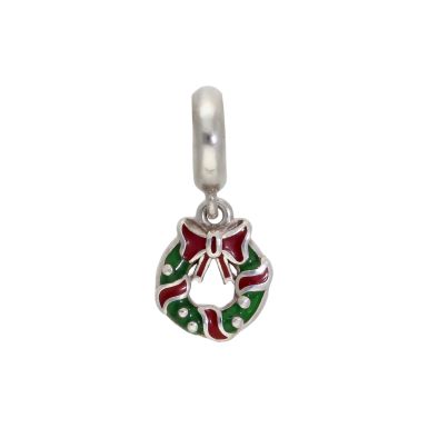 Pre-Owned Pandora Silver Christmas Wreath Dangle Charm