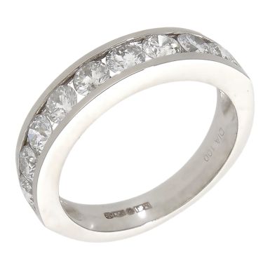 New Platinum 1.00ct Diamond Half Eternity Ring