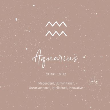 Silver Aquarius Horoscope Pendant & Chain
