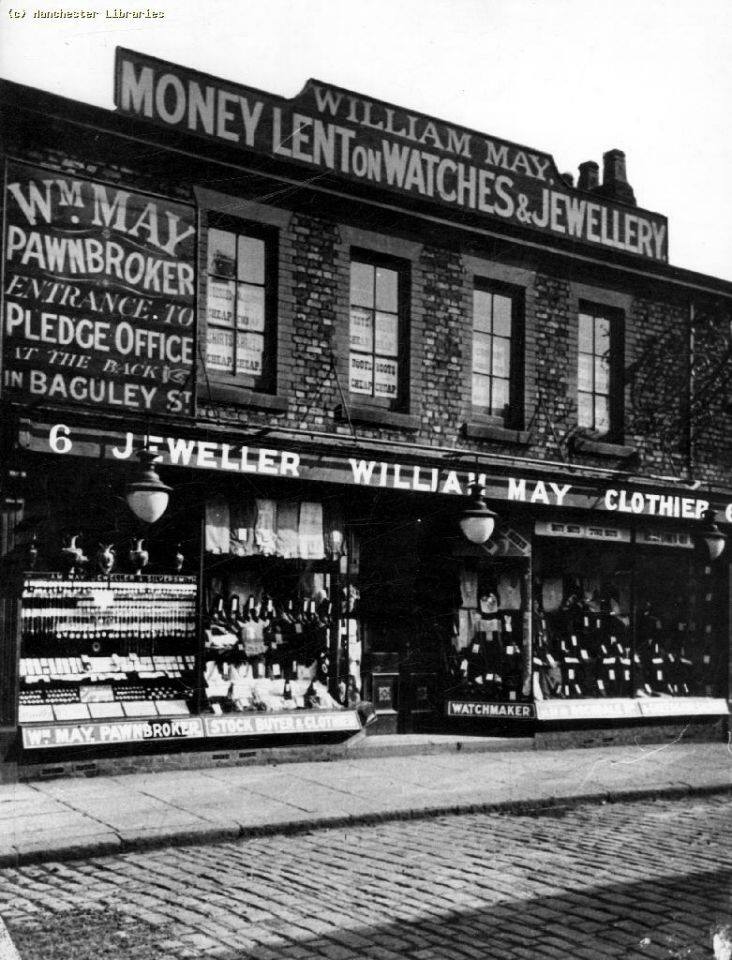 Miles_Platting_Hayden_Street_William_May_-_Jeweller_Clothier_And_Pawnbroker_Est_in_1825_date_of_picture_1906